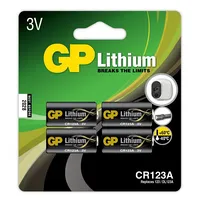 Gp Batteries Lithium Battery Cr123A Cr 123A, Single-Use 