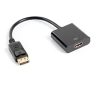 Lanberg DisplayportM 1.2-HdmiF Adapter Cable 10Cm Black