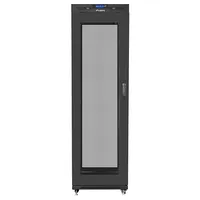 Lanberg Installation cabinet rack 19 42U 600X800 black, perforated lcd door Flat pack
