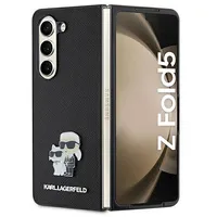 Original faceplate case Karl Lagerfeld Klhczfd5Sakcnpk for Samsung Fold 5 Saffiano K And C Pin  / black