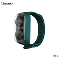 Remax wireless stereo earbuds Tws-15 with docking station in smartband green