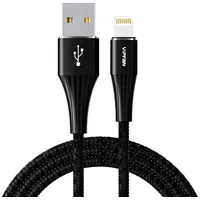 Vipfan Usb to Lightning cable  A01, 3A, 1.2M, braided Black.
