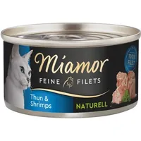 Wader Miamor Feine Filets Naturell Tuna with shrimps - wet cat food 80G
