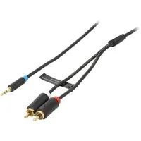 3.5Mm Male to 2X Rca Cable 2M Vention Bclbh Black  6922794751323 056464