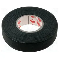 Tape textile W 19Mm L 25M Thk 0.25Mm rubber black 8  Scapa-003-19 003-19/25