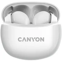 Canyon Tws-5, Bluetooth headset, with microphone, Bt V5.3 Jl 6983D4, Frequence Response20Hz-20Khz, battery Earbud 40Mah2Charging Case 500Mah, type-C cable length 0.24M, size 58.552.9125.5Mm, 0.036Kg, White  Cns-Tws5W 5291485009120