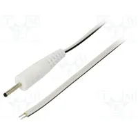 Cable 2X0.35Mm2 wires,DC 2,35/0,7 plug straight white 1.5M  P07-Tt-T035-150Wh