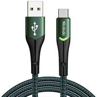 Usb to Usb-C Mcdodo Magnificence Ca-7961 Led cable, 1M Green  6921002679619 039529