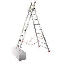 Combination ladder, aluminium, type Atlanta, length 2.3M, 2 x 8 steps  Fac-Atl230-2 8028406112839