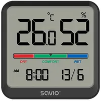 Temp./Humidity sensor Savio Ct-01/B black  Qusaospsavct01B 5901986048398 Savct-01/B