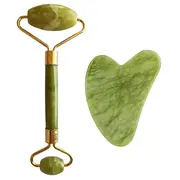 Palsar 7 Light Green Xiuyan Jade Roller and Gua Sha Set Jadeite  8594209100262 90191010