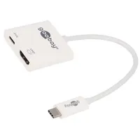 Adapter Hdmi 2.0,Power Delivery Pd,Usb 3.0 0.15M white  Usb.c-Adap-11 62110
