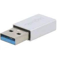 Adapter Usb 3.2 A plug,USB C socket Enclos.mat aluminium  Au0056