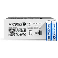 Alkaline batteries everActive Blue Lr03 Aaa  - carton box 40 pieces, limited edition Alev03S2Bk 5903205771667 Baleavbat0031