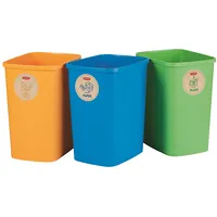 Atkritumu spaiņu bez vāka komplekts  Deco Flip Bin 3X25L zils/zaļš/dzeltens 0802174999 3253922174411