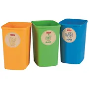 Atkritumu spainu bez vāka komplekts Deco Flip Bin 3X10L zils/zaļš/dzeltens  0802173999 3253922173230