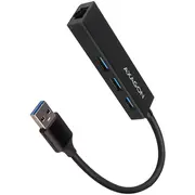 Axagon Hma-Gl3A 3X Usb-A  Glan, Usb3.2 Gen 1 hub, metal, 20Cm cable