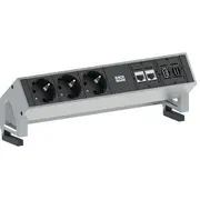 Bachmann 3X Schuko 2X Cat6 1X Hdmi, Usb3.0 power extension 1.5 m 3 Ac outlets Black, Stainless steel  902.502 4016514050642 Wlononwcrojf1