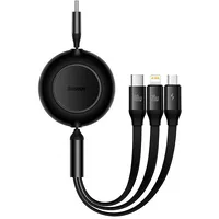 Baseus Bright Mirror 4, Usb-C 3-In-1 cable for micro Usb  Lightning 100W 3.5A 1.1M Black Camj010201 6932172609139