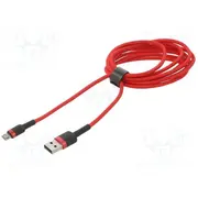 Baseus Cafule kabelis izturīgs neilona pīts vads Usb  micro Qc3.0 1.5A 2M sarkans Camklf-C09 6953156280359