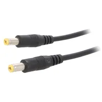 Cable 2X0.35Mm2 both sides,DC 5,5/2,1 plug straight black  Ecp05R2155Stp2155S