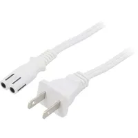 Cable 2X18Awg Iec C7 female,NEMA 1-15 A plug Pvc 1M white  Sn36-2/18/1Wh