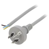 Cable 3X0.75Mm2 As/Nzs 3112 I plug,wires Pvc 1.5M grey 10A  S27-3/07/1.5Gy