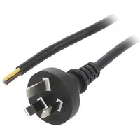 Cable 3X0.75Mm2 As/Nzs 3112 I plug,wires Pvc 1M black 10A  S27-3/07/1Bk