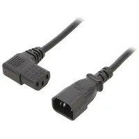 Cable 3X0.75Mm2 Iec C13 female 90,Iec C14 male Pvc 1M black  Wn114-3/07/1Bk