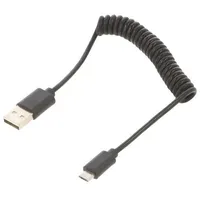 Cable coiled,USB 2.0 Usb A plug,USB B micro plug gold-plated  Cc-Musb2C-Ambm-0.6 Cc-Musb2C-Ambm-0.6M