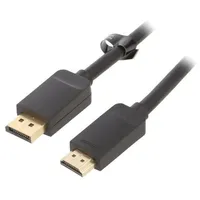 Cable Displayport plug,HDMI plug Len 3M black 30Awg  Hadbi