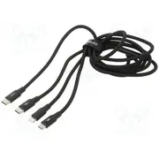 Cable High Speed,Usb 2.0 1.5M black textile 20W  Camlt-Sc01