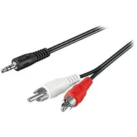 Cable Jack 3.5Mm 3Pin plug,RCA plug x2 1M black shielded  Cable-458Hq/1 51648