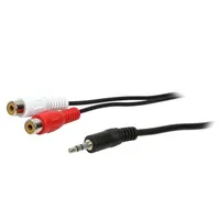 Cable Jack 3.5Mm plug,RCA socket x2 5M black  Ca1045