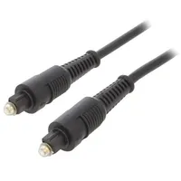 Cable Toslink plug,both sides 2M black Øcable 5Mm  Cc-Opt-2M