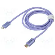 Cable Usb 2.0 Apple Lightning plug,USB C plug 1.2M violet  Cajy000205