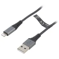 Cable Usb 2.0 Apple Lightning plug,USB A plug 1M 480Mbps  Usb-Light-Txt/1.0 49268