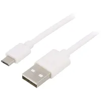 Cable Usb 2.0 A plug,USB B micro plug nickel plated 1M  Usb-Fst-010-Wh 77527