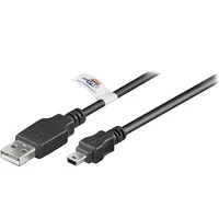 Cable Usb 2.0 A plug,USB B mini plug 1.8M black Core Cu  Usb-Mini5/1.8 93902