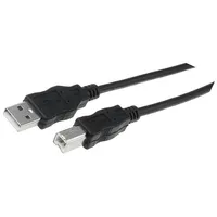 Cable Usb 2.0 A plug,USB B plug nickel plated 1M black  Ak-300105-010-S