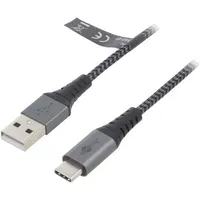 Cable Usb 2.0 A plug,USB C plug 0.5M 480Mbps textile  Usb-C/A-Txt/0.5 49295