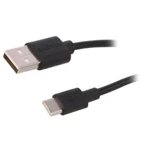 Cable Usb 2.0 A plug,USB C plug 0.5M black Core Cu Pvc  Usb-Usbc-0.5-Bk 59118
