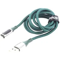 Cable Usb 2.0 A plug,USB C plug 1M black 480Mbps textile  Savkabelcl-172