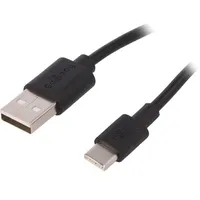 Cable Usb 2.0 A plug,USB C plug 3M black Core Cu 480Mbps  Usb-Usbc-3.0-Bk 59124