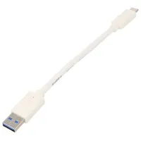 Cable Usb 3.0 A plug,USB C plug gold-plated 0.1M white  Ccp-Usb3-Amcm-W0.1 Ccp-Usb3-Amcm-W-0.1M