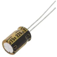 Capacitor electrolytic Tht 220Uf 25Vdc Ø8X11.5Mm Pitch 3.5Mm  Ufw1E221Mpd1Td