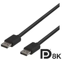 Deltaco 8K Displayport monitor cable, 7680X4320 in 60Hz, 32.4 Gb / s, 2M, black, 20-Pin ha - Dp8K-1020  201802150010 733304803239