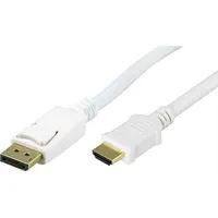 Deltaco Displayport to Hdmi monitor cable with audio, Ultra Hd in 30Hz, 2M, white / Dp-3021  201708010023 734000466547