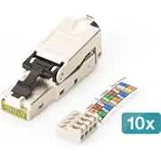 Digitus Cat 6A Field Termination Plug, Stp  with dust cap, bend relief - 10 pcs. Dn-93631-10 4016032495116
