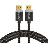Displayport cable 2 m Black Savio Cl-166  5901986047476 Kbasavdis0006